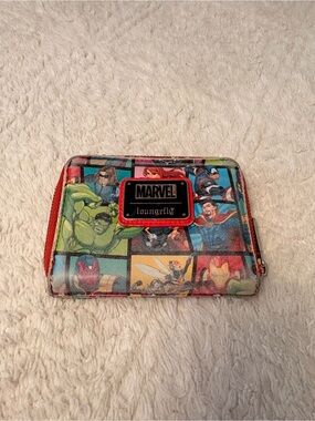 Loungefly Marvel licensed Multi-Color Superhero Wallet preowned